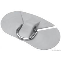 טבעת נירוטה עם תושבת PVC להדבקה על בידון Grey bow ring 95 x 175 x 22 mm