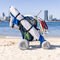 Wheeleez™ עגלת רשת לחוף לנשיאת ציוד Beach Wheeler עם גלגלי בלון PU